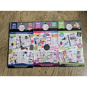 The Happy Planner Sticker Books LOT OF 3 New NWT Planner Stickers Happy Planner
